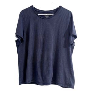 Bombas Blue Striped Tee Crew Neck Peruvian Pima Cotton Normcore Mens Size XL